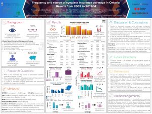 2019 - Frequency and Source of Eyeglass Insurance Coverage in Ontario: Results from 2003 to 2013/14